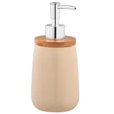 Soap dispenser ARDESTO Prestigio 420ml, dolomite, bamboo, plastic, beige 767637180665, 2 image