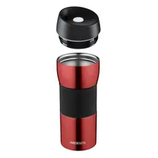 Thermos ARDESTO Travel mug Easy travel 450 ml, red, silicone, s/s, 3 image