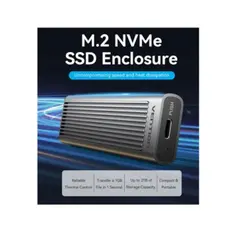 Solid disk case Vention KPKH0 SSD M.2 NVMe Enclosure 10Gbps (USB 3.1 Gen 2-C) Gray Aluminum, 4 image
