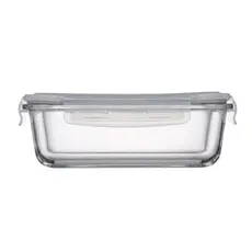 Container Ardesto Food storage container Gemini 0.38l, borosilicate glass, plastic, rectangular, transparent, 4 image