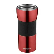 Thermos ARDESTO Travel mug Easy travel 450 ml, red, silicone, s/s, 2 image