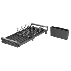 Dish dryer ARDESTO with stand Minimalism 46.5x19.5x9.5cm, plastic, chrome plated iron, steel, dark grey 767637184304, 3 image