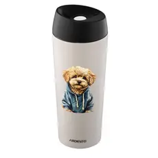 Thermos Ardesto Travel mug Coffee Time Maltipoo 450ml, stainless steel, beige, 2 image