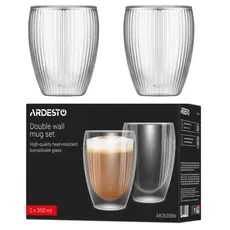 Set of cups ARDESTO, 350ml, 2pcs, borosilicate glass, transparent 767637170888, 2 image