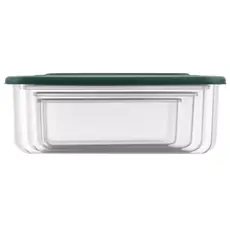 Set of food storage containers ARDESTO Fresh 0.25/0.5/0.75/1.2l, plastic, rectangular, green, 4 image