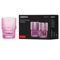 Ardesto Low glasses set, 200ml, 2pcs, glass, pink, 3 image
