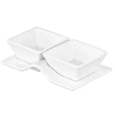 Set for snack, 3pcs, porcelain, white