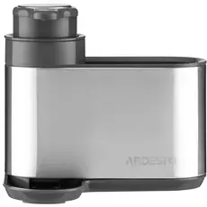 Soap dispenser Ardesto Detergent organizer Minimalism, 8x12.7x16cm, plastic, stainless steel, grey, 3 image