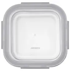 Container Ardesto Food storage container Gemini 0.8l, borosilicate glass, plastic, square, transparent, 3 image