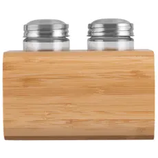 Samari and Sapilpili ARDESTO Salt and pepper set Midori, 3 pcs, 80ml, 13.5x11x11cm, bamboo, stainless steel, glass, plastic, 2 image