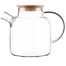 Teapot Ardesto Gemini 1500ml, borosilicate glass, bamboo, transparent