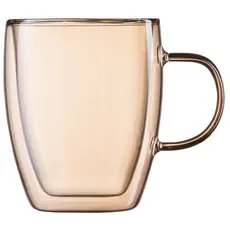 Ardesto Doublewall mug set with handles Golden Moon, 270ml, 2pcs, borosilicate glass, golden, 2 image