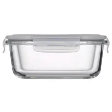 Container Ardesto Food storage container Gemini 0.8l, borosilicate glass, plastic, square, transparent, 2 image