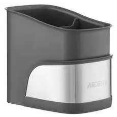 Brush organizer Ardesto Minimalism, 15x10x13.5cm, plastic, stainless steel, grey
