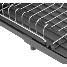Dish dryer ARDESTO with stand Minimalism 46.5x19.5x9.5cm, plastic, chrome plated iron, steel, dark grey 767637184304, 4 image