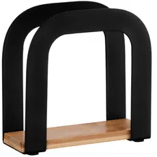 Ardesto Midori Napkin holder 12х4.5х12cm, metal, bamboo, black