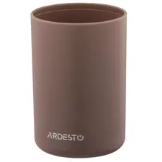Soap dispenser ARDESTO Bathroom set Minimalism 360ml, 3 items, polypropylene, bamboo, taupe 767637180719, 2 image