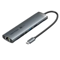 Dock Station Vention TGVHB 9-in-1 USB-C 4K/60Hz Docking Station 5Gbps 100W PD 0.15m Gray Aluminum