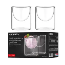 Ardesto Double wall dessert glasses set, 170ml, 2pcs, borosilicate glass, transparent, 2 image