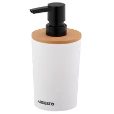 Ardesto Soap Dispenser Minimalism 380ml, polypropylene, bamboo, white