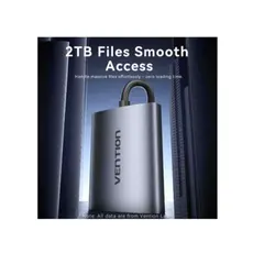 Adapter Vention CLOHB 2-in-1 SD 4.0 Card Reader (SD+TF) USB-C 3.0 0.15m Gray Aluminum, 2 image
