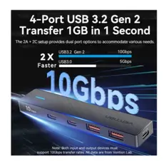 USB Hub Vention CHYBB 5-in-1 USB/USB-C 3.2 10Gbps Hub 0.15m Black, 4 image