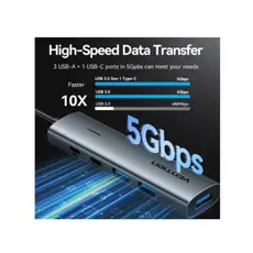 USB Hub Vention TGXHB 5-in-1 USB 3.0 Hub 0.15m Gray Aluminum, 3 image