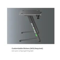 Gaming table Vertex VX-GD-02RGBB Gaming Desk With RGB Lighting On Desk Edge Black/Matte Black, 7 image