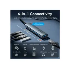 USB Hub Vention TGXHB 5-in-1 USB 3.0 Hub 0.15m Gray Aluminum, 5 image