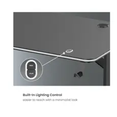 Gaming table Vertex VX-GD-02RGBB Gaming Desk With RGB Lighting On Desk Edge Black/Matte Black, 6 image