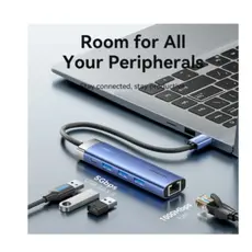 USB hub Vention TGFSB 5-in-1 USB 3.0 Hub 0.15m Blue Aluminum, 4 image