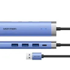 USB hub Vention TGFSB 5-in-1 USB 3.0 Hub 0.15m Blue Aluminum, 2 image