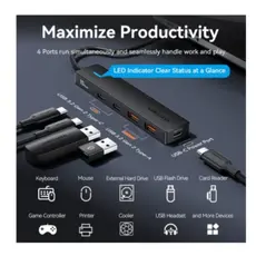 USB Hub Vention CHYBB 5-in-1 USB/USB-C 3.2 10Gbps Hub 0.15m Black, 5 image