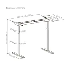 Electric desk leg Vertex VX-DMSSC-03B Dual-Motor Sit-stand Desk (Two-Stage Standard Column), 2 image