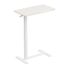 Vertex VX-ST-7140MW Height Adjustable Side Table Matte White/White Oak
