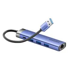 USB hub Vention TGFSB 5-in-1 USB 3.0 Hub 0.15m Blue Aluminum