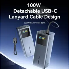 Vention FKCH0 20,000mAh Power Bank 100W Gray, 2 image