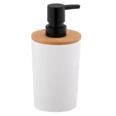 Ardesto Soap Dispenser Minimalism 380ml, polypropylene, bamboo, white, 2 image