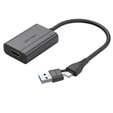 Adapter Vention ACYHB FHD/60Hz USB/USB-C to HDMI Converter 0.15m Gray