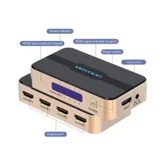 Splitter Vention ACCG0-EU 4K/30Hz 1 In 4 Out HDMI Splitter Gold Aluminum, 2 image