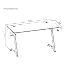 Gaming table Vertex VX-GD-02RGBB Gaming Desk With RGB Lighting On Desk Edge Black/Matte Black, 3 image