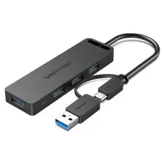 USB hub Vention CHTBB USB-C/USB 3.0 5-in-1 Hub 0.15m Black