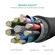 Micro USB კაბელი UGREEN US130 (10840) USB 3.0 A Male to Micro-B Male USB 3.0 Cable 0.5m (Black), 7 image