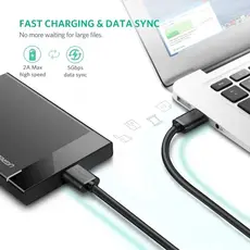 Micro USB კაბელი UGREEN US130 (10840) USB 3.0 A Male to Micro-B Male USB 3.0 Cable 0.5m (Black), 4 image
