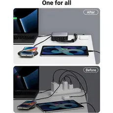 დამტენი UGREEN CD271 (40914), 200W, 4xUSB-C, Type-c, 2xUSB, Space Gray, 3 image