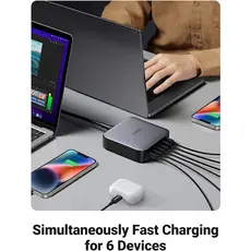 დამტენი UGREEN CD271 (40914), 200W, 4xUSB-C, Type-c, 2xUSB, Space Gray, 2 image