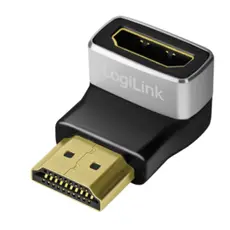 Adapter Logilink AH0005A HDMI adapter A/M to A/F 90° angled 8K/60Hz Black/Grey