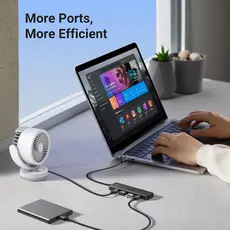 USB ჰაბი UGREEN CM219 (25851), 4xUSB 3.0, USB Hub, Black, 2 image