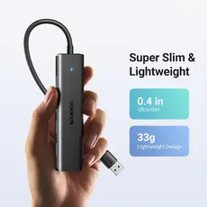 USB ჰაბი UGREEN CM219 (25851), 4xUSB 3.0, USB Hub, Black, 7 image