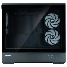 კომპიუტერის ქეისი Zalman Computer case P30 Black V2, without PSU, 1xUSB3.0, 1хUSB Type-C, 3x120mm ARGB, TG Front/Side Panel, mATX, Black, 4 image